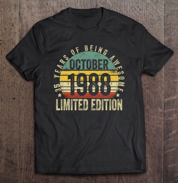 35 Years Old Gift October 1988 Limited Edition 35Th Birthday