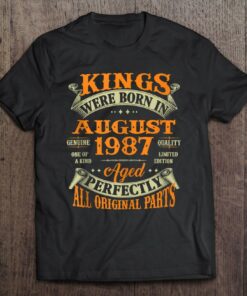 35Th Birthday Tee For Kings Born In August 1987 35 Years Old 1