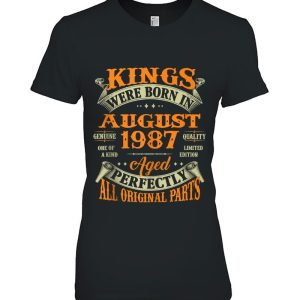 35Th Birthday Tee For Kings Born In August 1987 35 Years Old