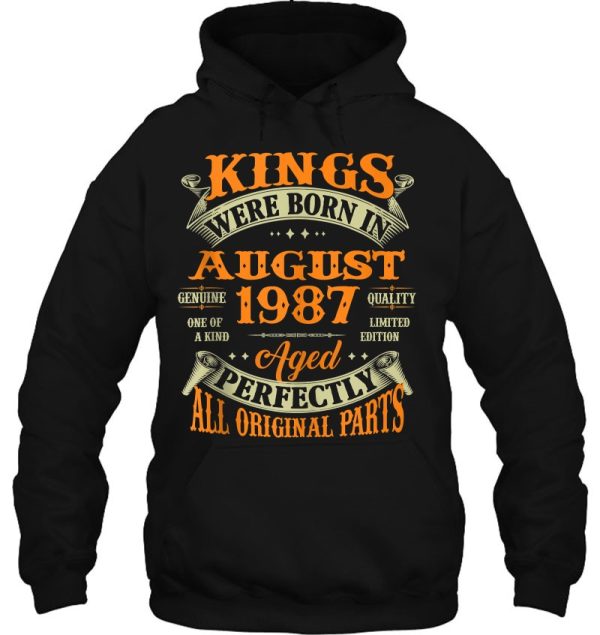 35Th Birthday Tee For Kings Born In August 1987 35 Years Old