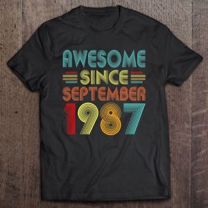 36Th Birthday Idea Awesome Since September 1987 36 Years Old