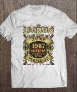 36Th Birthday Tee Perfect Legends Born June 1987 36 Years 1