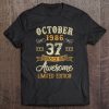 37 Years Old Gifts 37Th Birthday Vintage October 1986 Retro