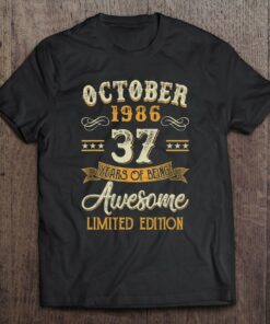 37 Years Old Gifts 37Th Birthday Vintage October 1986 Retro 1