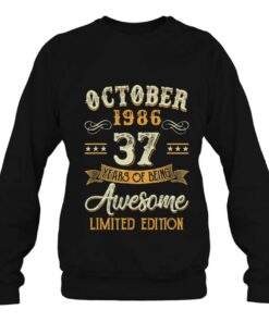 37 Years Old Gifts 37Th Birthday Vintage October 1986 Retro 4