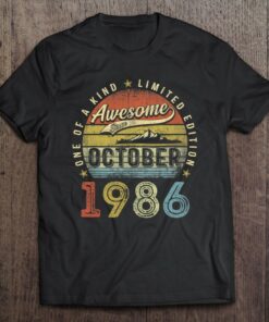 37Th Birthday Gift Awesome Since October 1986 37 Years Old 1