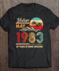 39 Years Old 39Th Birthday Decoration May 1983 Vintage 1