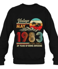 39 Years Old 39Th Birthday Decoration May 1983 Vintage 4