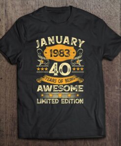 40 Years Old Awesome Since January 1983 40Th Birthday Gift 1