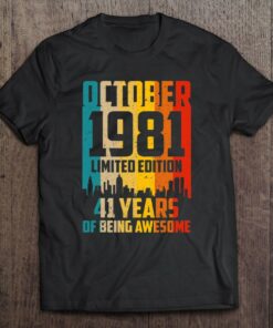 41 Years Old Gifts Vintage October 1981 41St Birthday 1