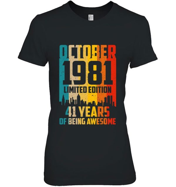 41 Years Old Gifts Vintage October 1981 41St Birthday