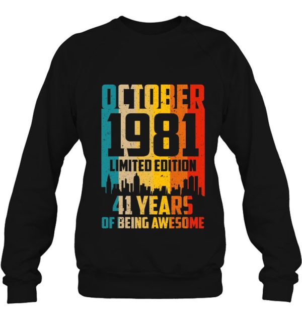 41 Years Old Gifts Vintage October 1981 41St Birthday