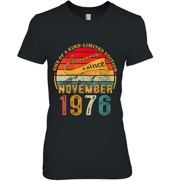 46 Years Old Vintage November 1976 46Th Birthday Mens Womens