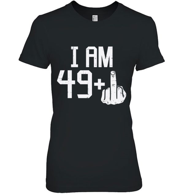 49 1 Plus Middle Finger Fifty Funny 50 Yr 50Th Birthday Gift