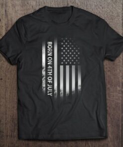 4Th Of July Birthday American Flag Tee 1