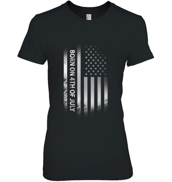 4Th Of July Birthday American Flag Tee