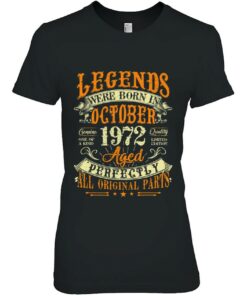 50Th Birthday Gift 50 Years Old Legends Born In October 1972 Retro 2