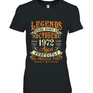 50Th Birthday Gift 50 Years Old Legends Born In October 1972 Retro