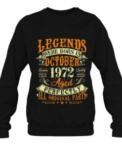 50Th Birthday Gift 50 Years Old Legends Born In October 1972 Retro 4