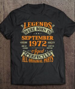 50Th Birthday Gift Legends Born In September 1972 50 Yrs Old 1