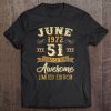 51 Years Awesome Vintage June 1972 51St Birthday