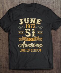 51 Years Awesome Vintage June 1972 51St Birthday 1