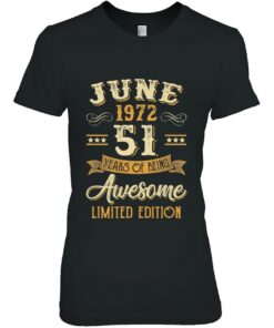 51 Years Awesome Vintage June 1972 51St Birthday 2