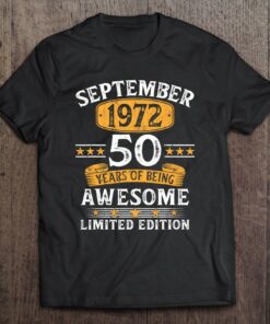 51 Years Old September 1972 Tee Vintage 51St Birthday 1