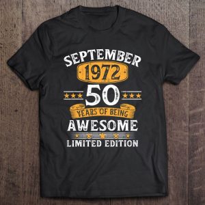 51 Years Old September 1972 Tee Vintage 51St Birthday 1