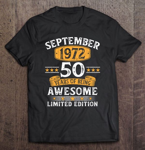 51 Years Old September 1972 Tee Vintage 51St Birthday