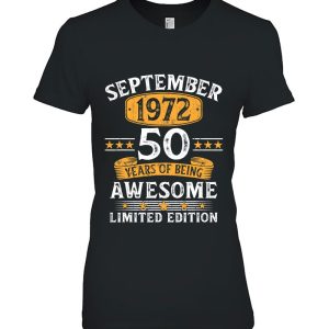 51 Years Old September 1972 Tee Vintage 51St Birthday