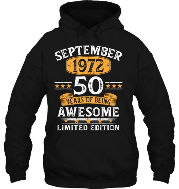 51 Years Old September 1972 Tee Vintage 51St Birthday