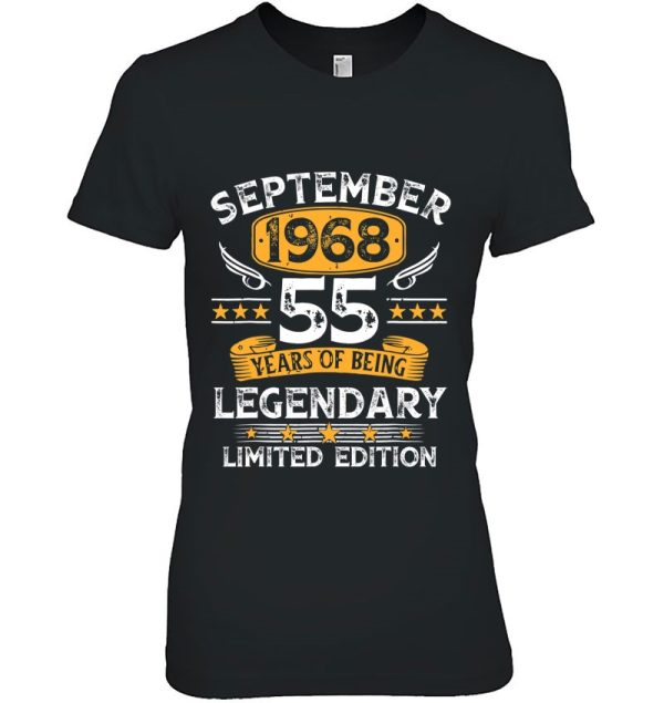 55 Years Old Gifts 55Th Birthday Vintage September 1968 Birthday