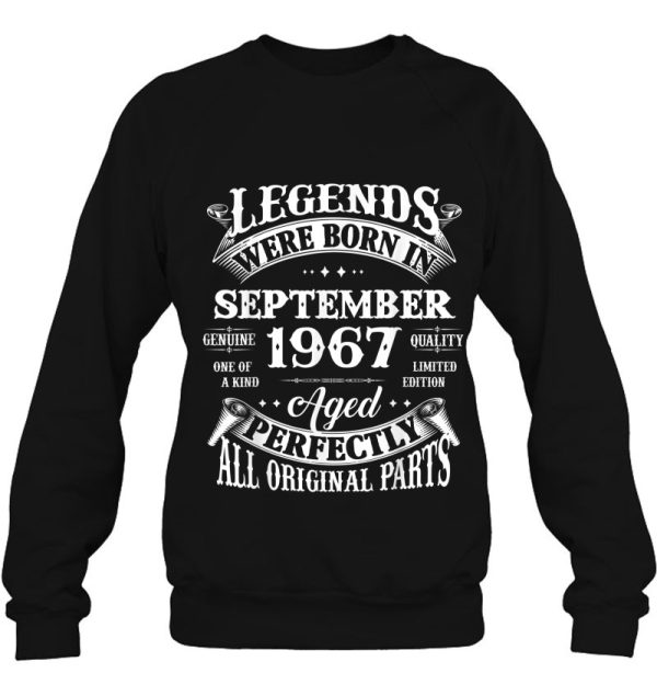 55Th Birthday Gift Legends Born In September 1967 55 Yrs Old
