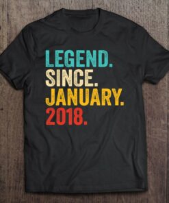 5Th Birthday Gifts 5 Years Old Legend Since January 2018 Retro 1