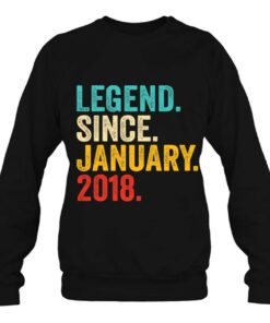 5Th Birthday Gifts 5 Years Old Legend Since January 2018 Retro 4