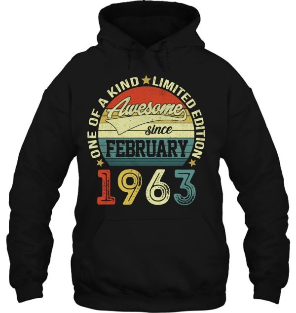 60Th Birthday Tees 60 Years Old Awesome Since February 1963 Birthday
