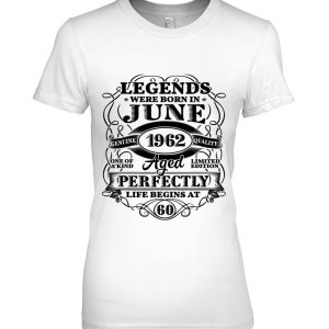 61St Birthday Tee For Legends Born June 1962 61 Years Old