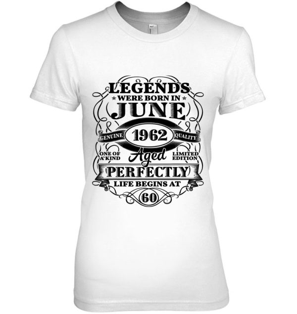 61St Birthday Tee For Legends Born June 1962 61 Years Old