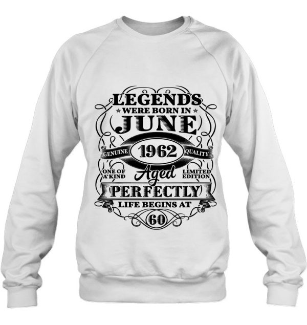 61St Birthday Tee For Legends Born June 1962 61 Years Old