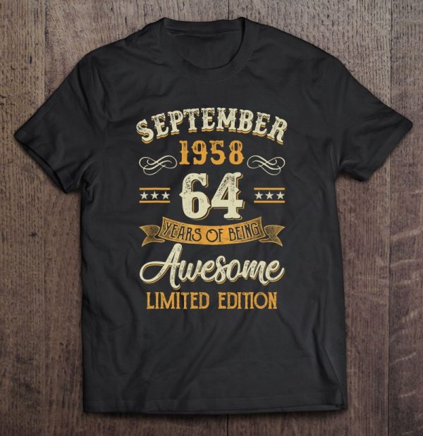 64 Years Old Gifts Vintage September 1958 64Th Birthday