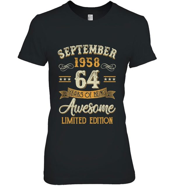 64 Years Old Gifts Vintage September 1958 64Th Birthday