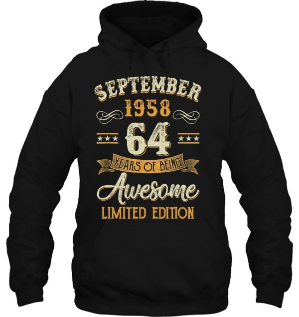 64 Years Old Gifts Vintage September 1958 64Th Birthday