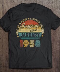 65 Years Old Awesome Since January 1958 65Th Birthday Gift 1