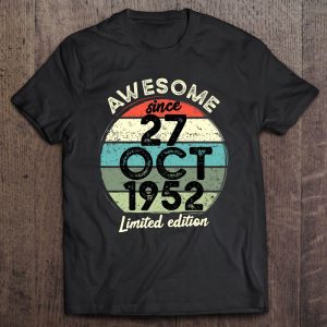 70 Year Old Birthday Tshirt 27 October 1952 70Th Birthday 1