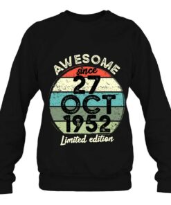 70 Year Old Birthday Tshirt 27 October 1952 70Th Birthday 3 70 Year Old Birthday Tshirt 27 October 1952 70Th Birthday 4