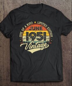 71St Birthday Gifts 71 Years Old Retro Born In June 1951 Birthday 1