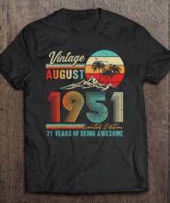 72 Years Old 72Nd Birthday Decoration Vintage August 1951 Birthday 1