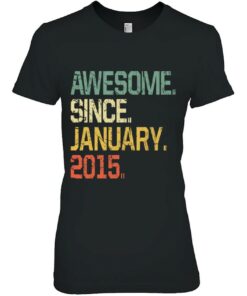 8 Years Old Shirt Gift Awesome Since January 2015 Years 2