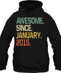 8 Years Old Shirt Gift Awesome Since January 2015 Years 3